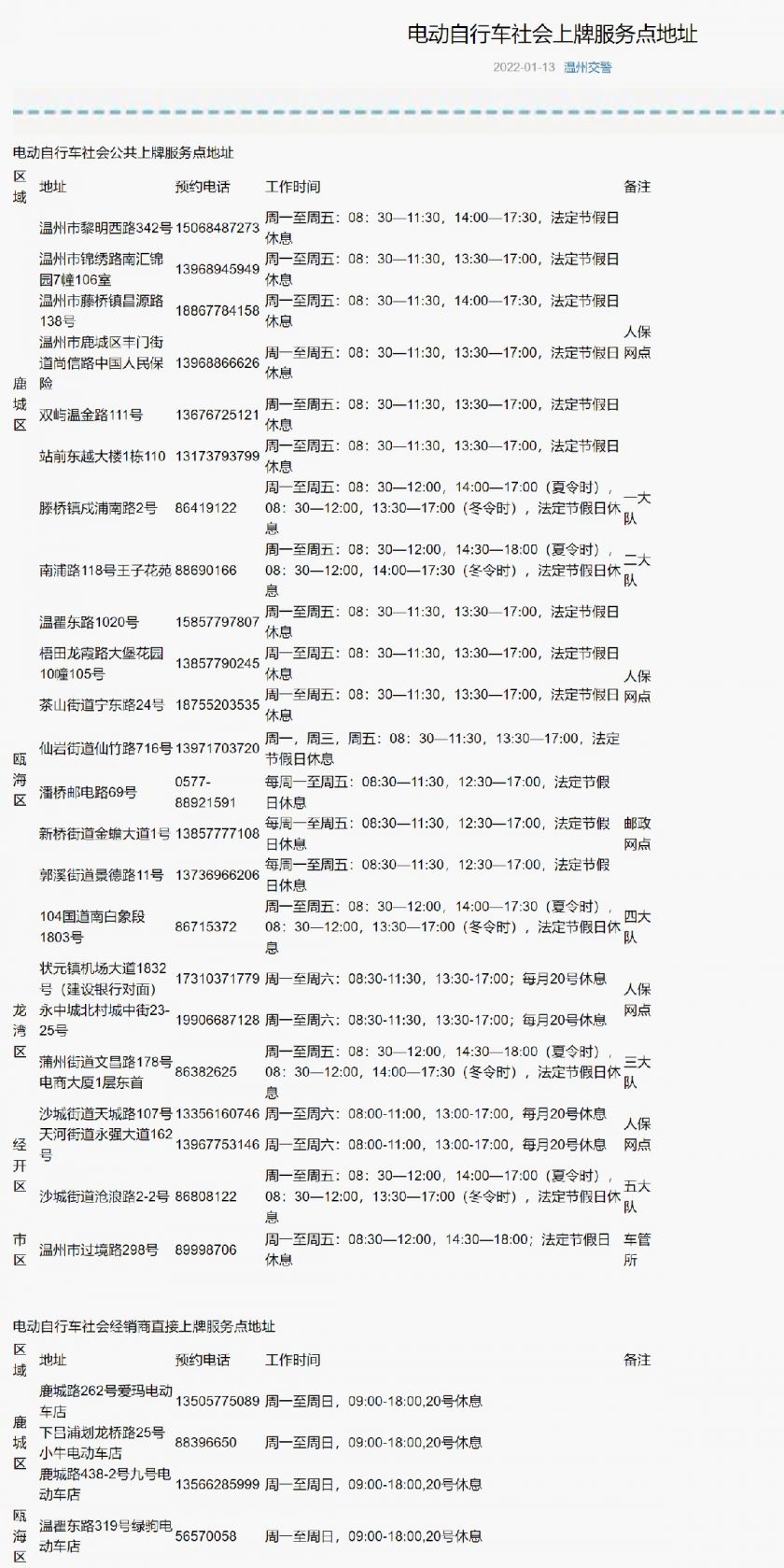 温州市电动自行车注册登记指南