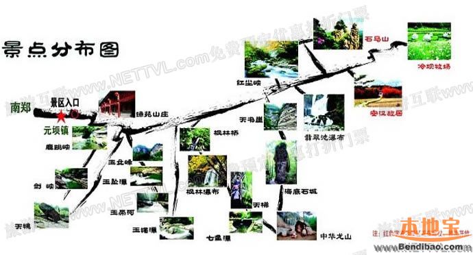 汉中黎坪森林公园旅游地图