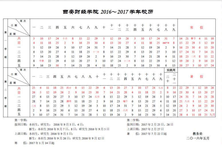 西安财经学院2017寒假放假时间 1月14日开始