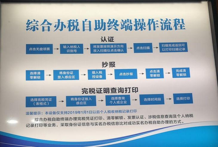 西安办税自助机操作流程（认证 抄报）
