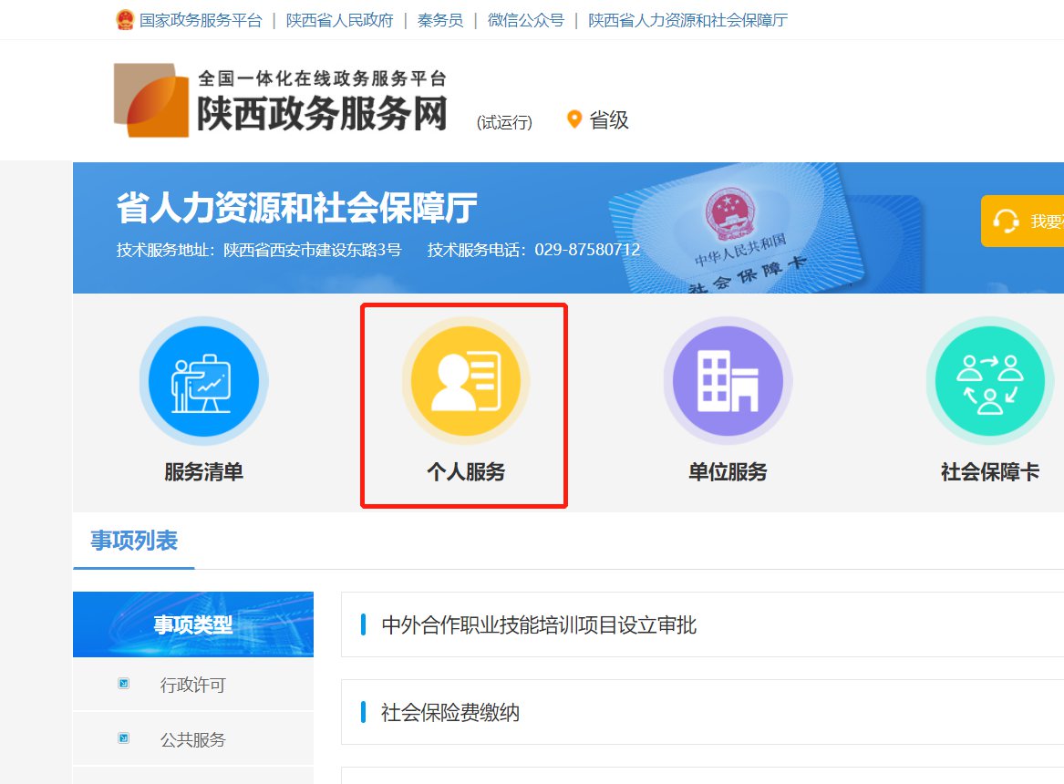 西安养老保险网上查询流程