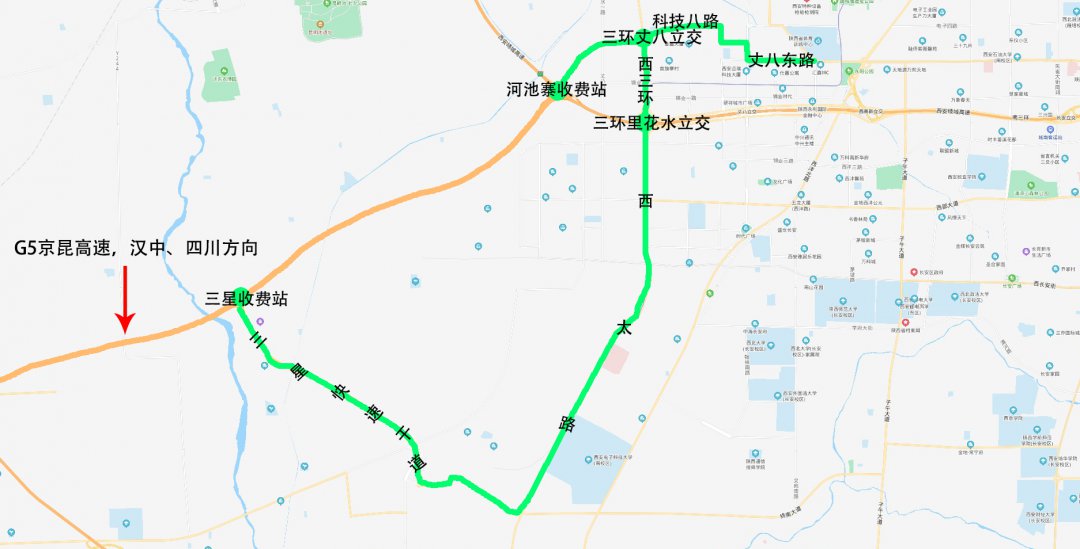 高速如何分流      分流线路1:西汉高速(g5)通过三星收费站经211国道