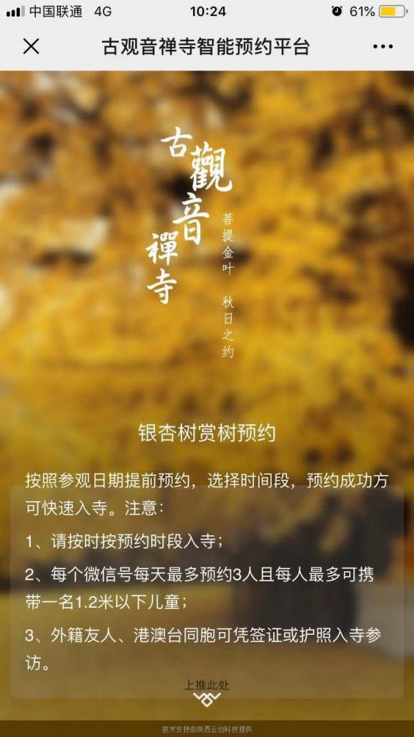 2019西安古观音禅寺银杏树预约参观指南