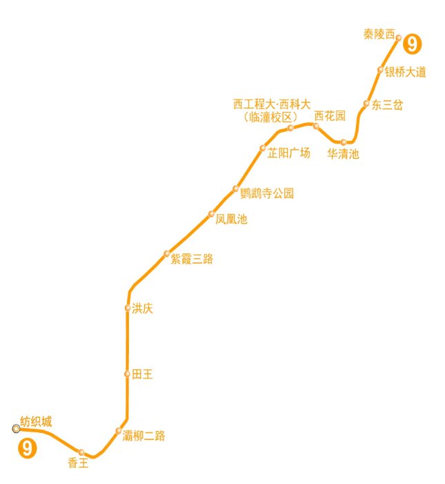 西安地铁9号线最新线路图