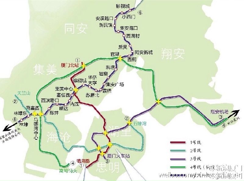 厦门地铁2号线二期拟设9个站点