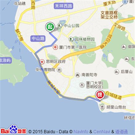 厦门中山路到环岛路怎么走?