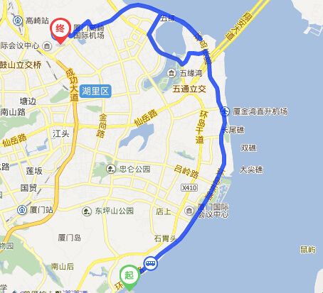 从厦门黄厝海滨到高崎机场怎么走?