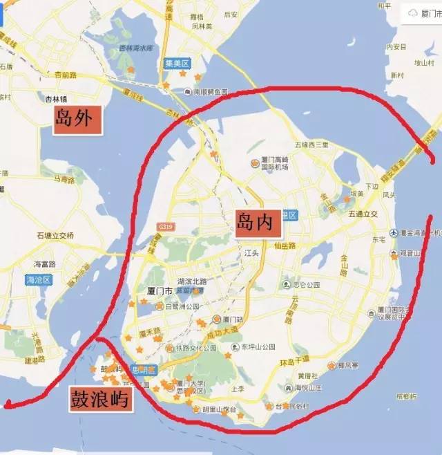 厦门旅游景点一般分部在哪里