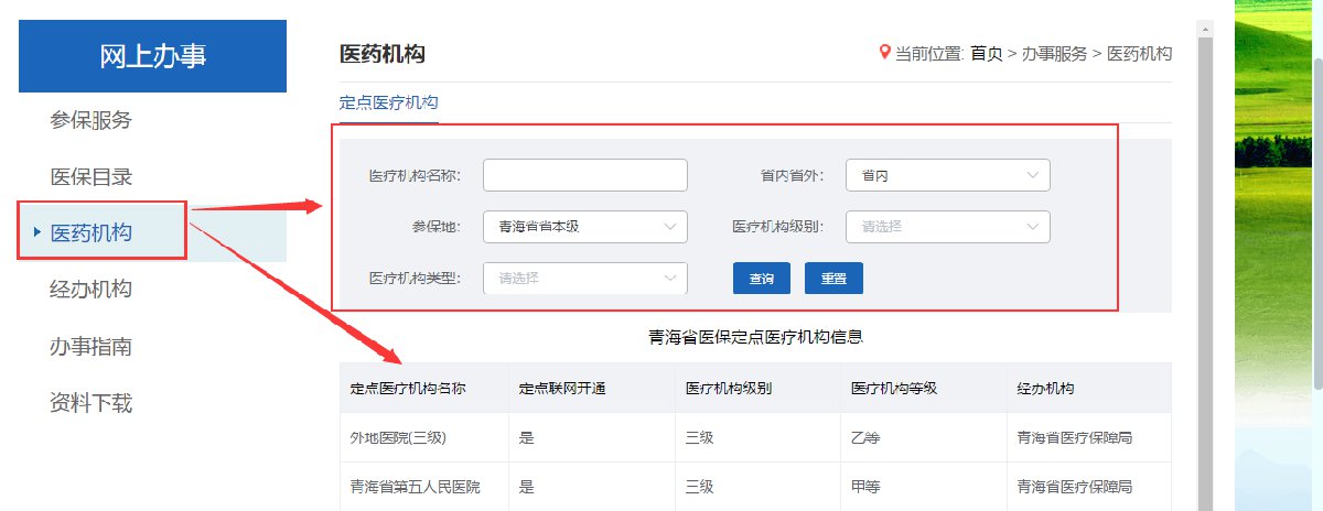 青海医保定点医院和药店有哪些?(附查询入口)