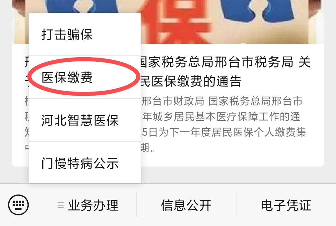 邢台城乡医保缴费查询