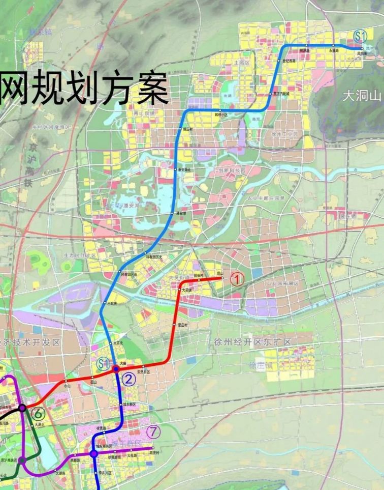 徐州至贾汪地铁s1号线站点图