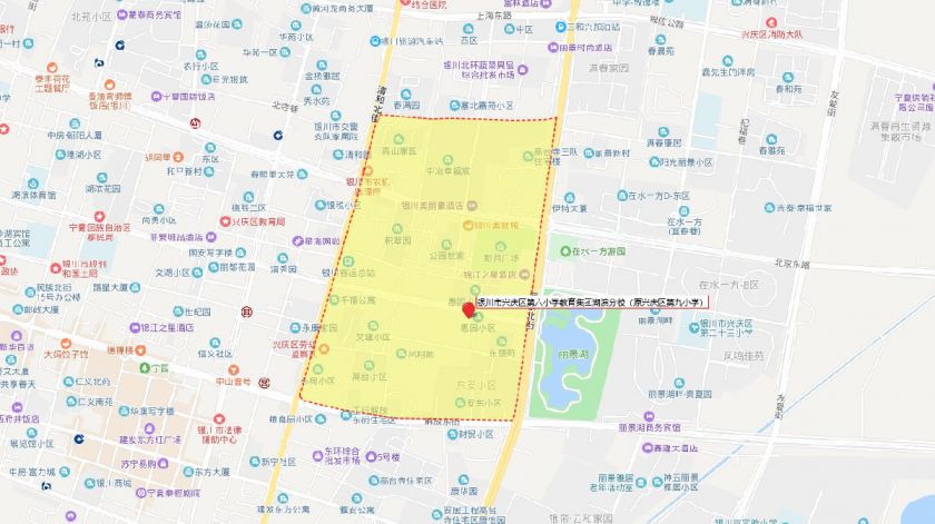 银川市兴庆区第六小学学区范围永康x校区湖滨分校地图