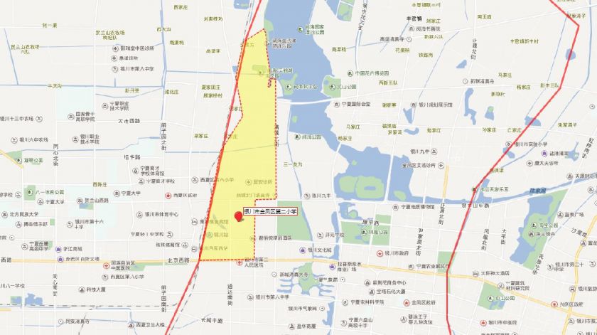 银川市金凤区第二小学学区范围(附地图范围)