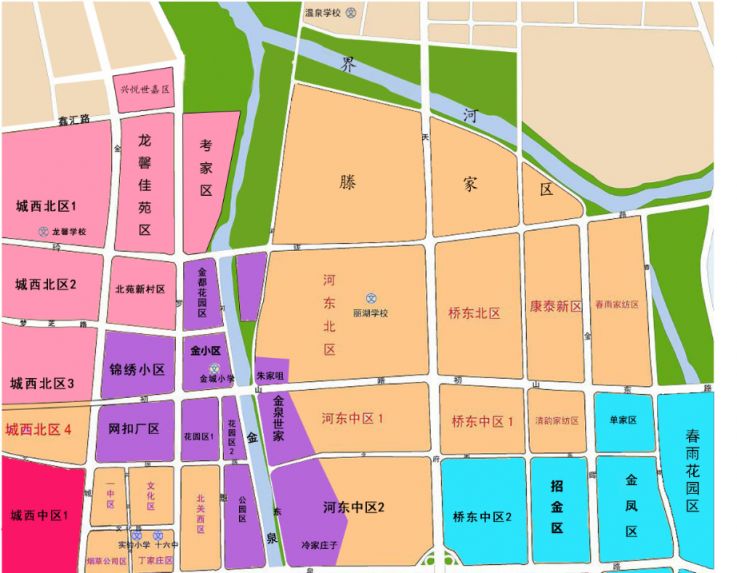 2019招远市局直小学学区划片图