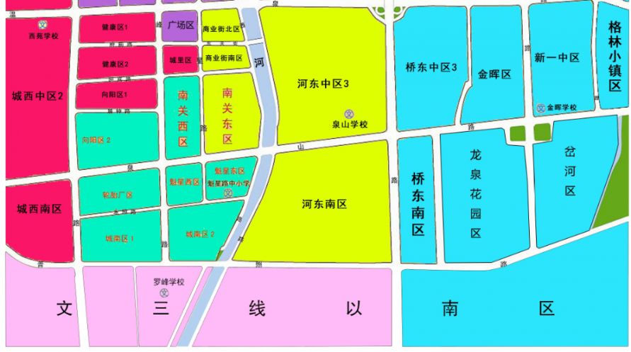 2019招远市局直初中学区划片图