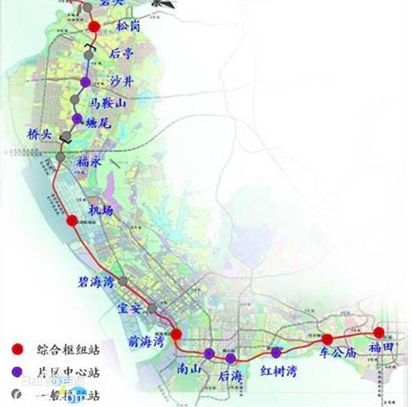 深圳地铁11号线(机场线)线路图