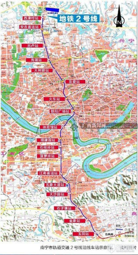 南宁地铁2号线线路图