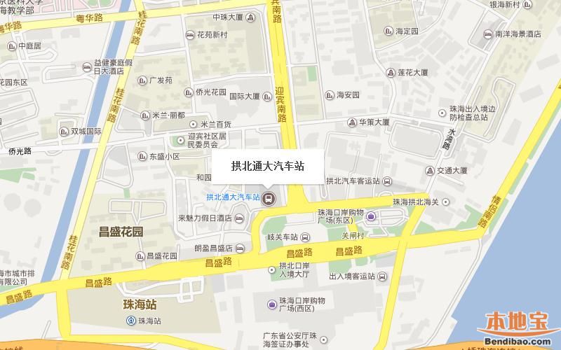 拱北通大汽车站地图