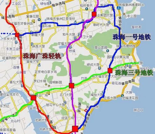 珠海地铁1号线线路图