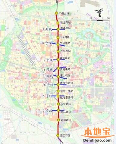 郑州地铁2号线线路图