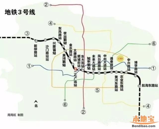 郑州地铁3号线站点有哪些(一期 二期)