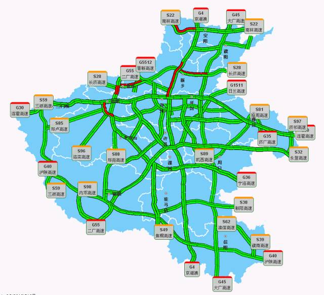 图4.河南省高速公路施工路段图