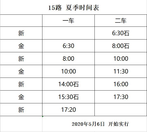 2020年北京密云区夏季公交车发车时间表