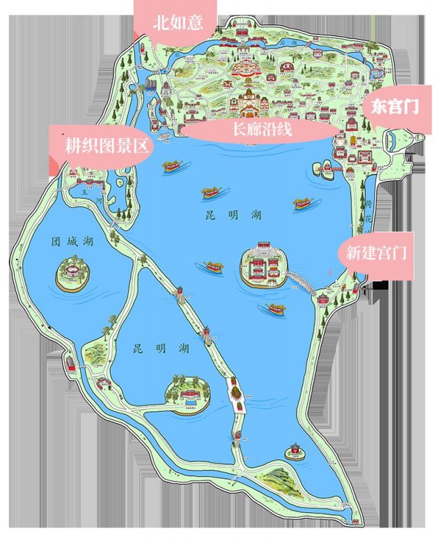 北京颐和园路线图图片