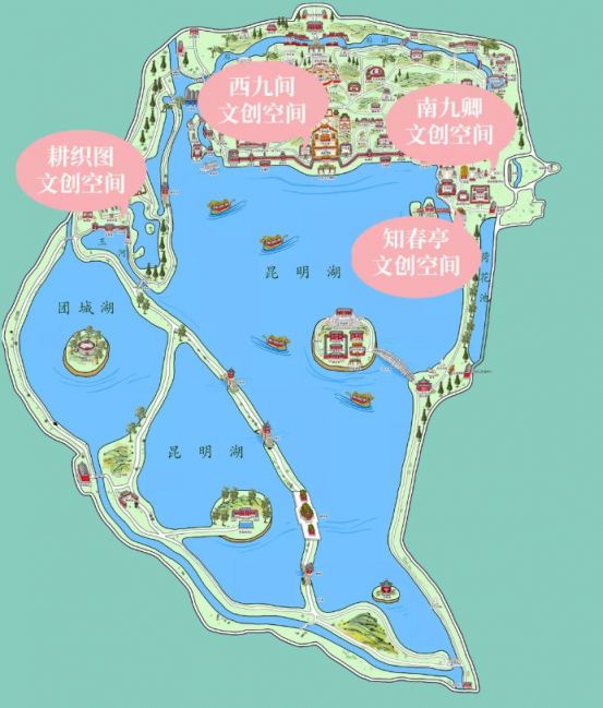 颐和园平面图简单手绘图片