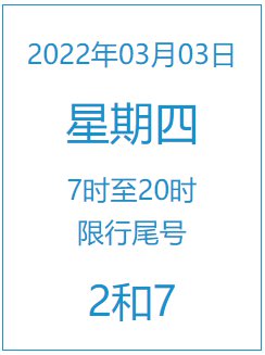 2022年3月北京限行图片