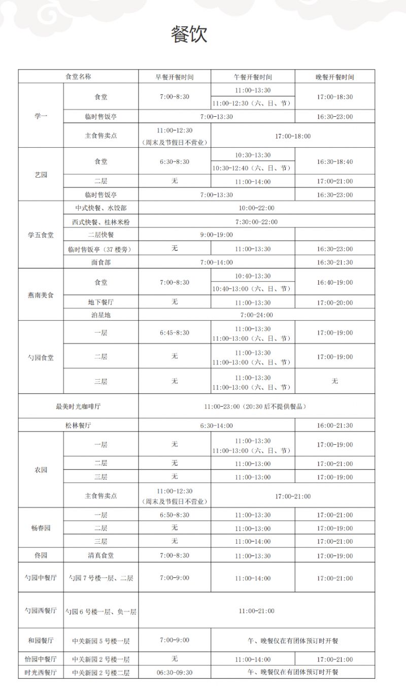 2026北大校园开放日餐厅有哪些？附开放时间