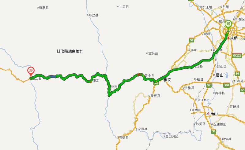 成都到甘孜藏族自治州雅江縣交通指南自駕汽車