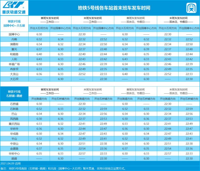 重慶地鐵5號線站點路線圖換乘站點時刻表