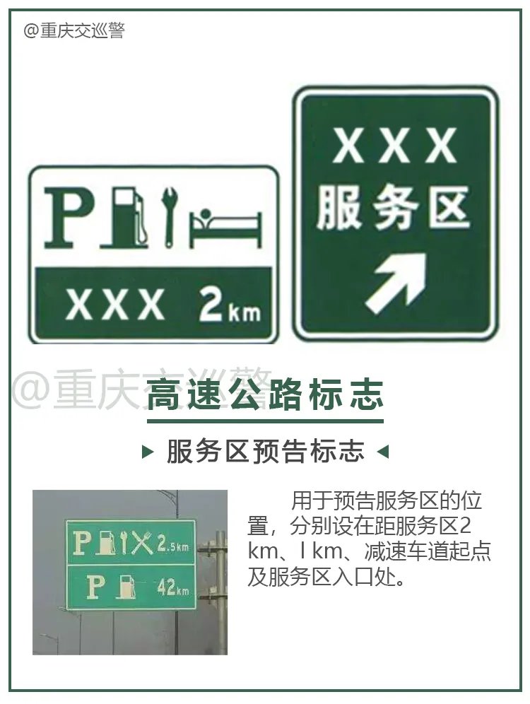 重庆高速公路标志牌含义