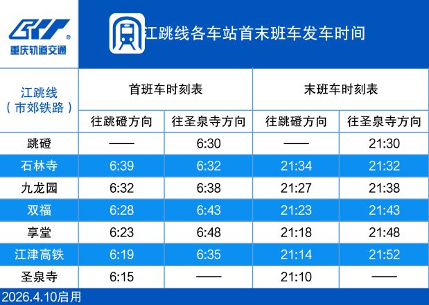 4月12日渝超决赛5号线江津跳磴段加开3班列车