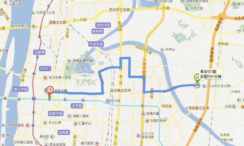 长沙汽车东站到芙蓉广场怎么走 长沙汽车东站到芙蓉广场怎么走 - 长沙