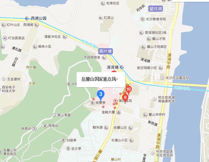 長沙嶽麓山停車場示意圖:長沙嶽麓山停車場地址:長沙市嶽麓區登高路58