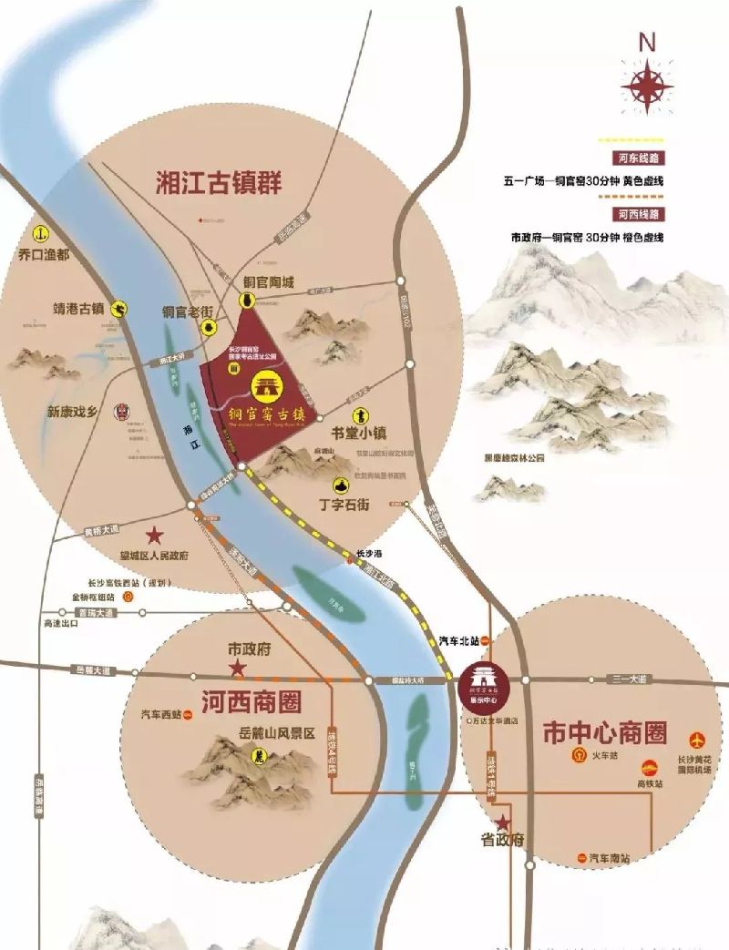 长沙铜官窑古镇地图图片
