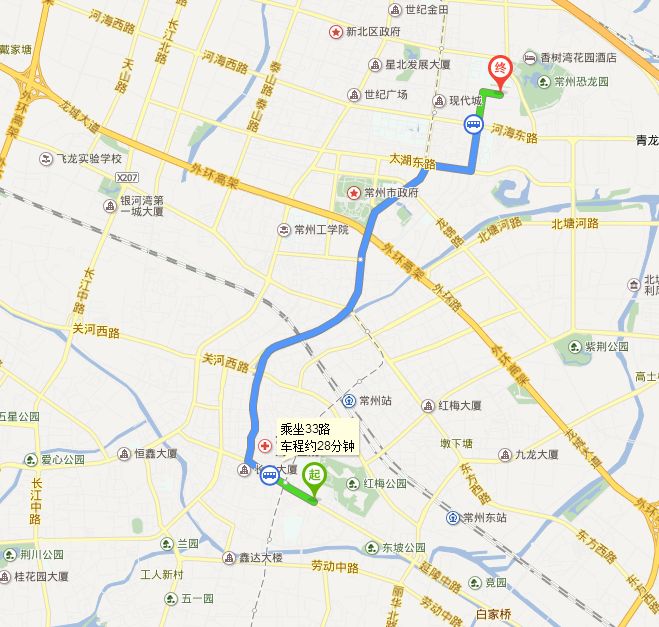 常州天宁寺到常州恐龙城怎么走