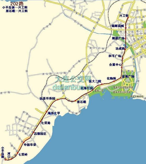 大连202国道全程线路图图片