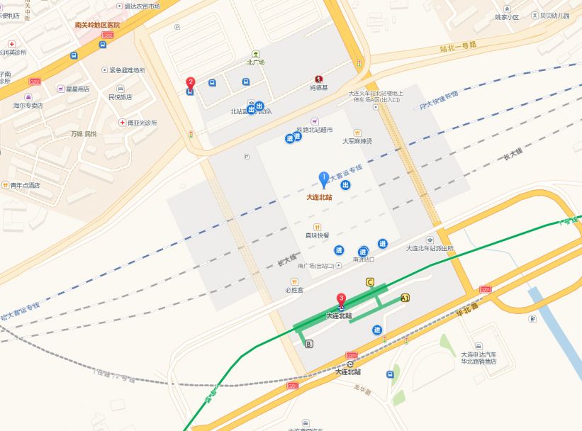 大连火车站附近地图图片