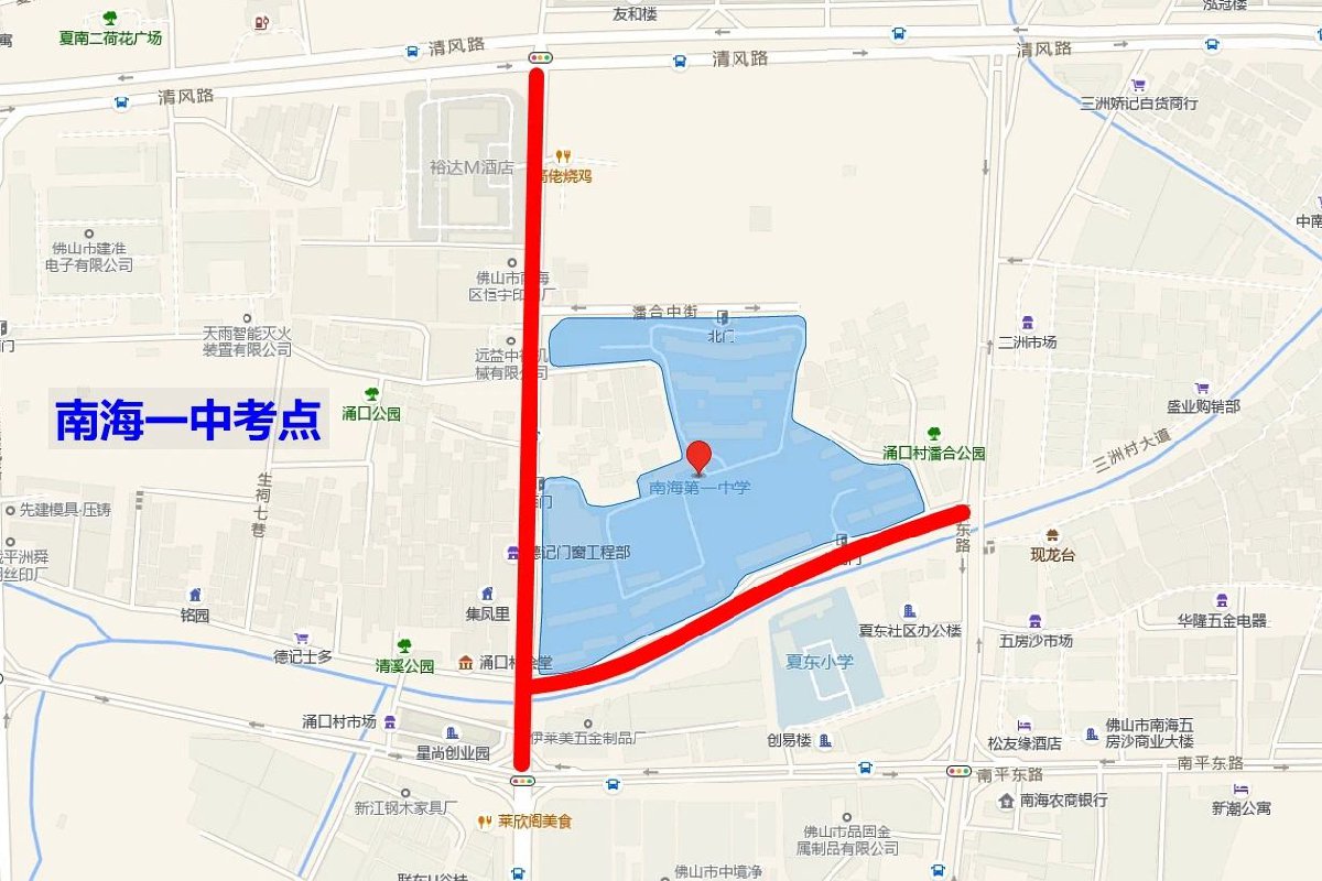 2022佛山高考南海一中石门中学考点交通管制措施