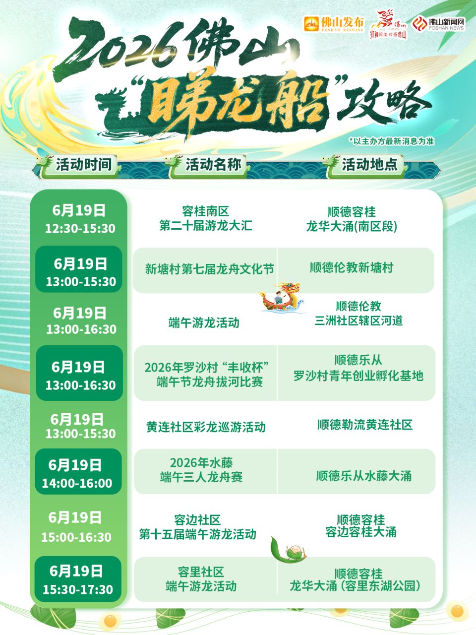 【本地资讯】2026年佛山端午睇龙舟攻略