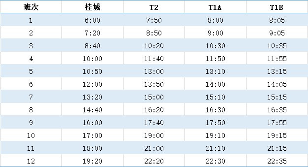 白云机场往返桂城和大沥机场快线时刻表 - 佛山本地宝