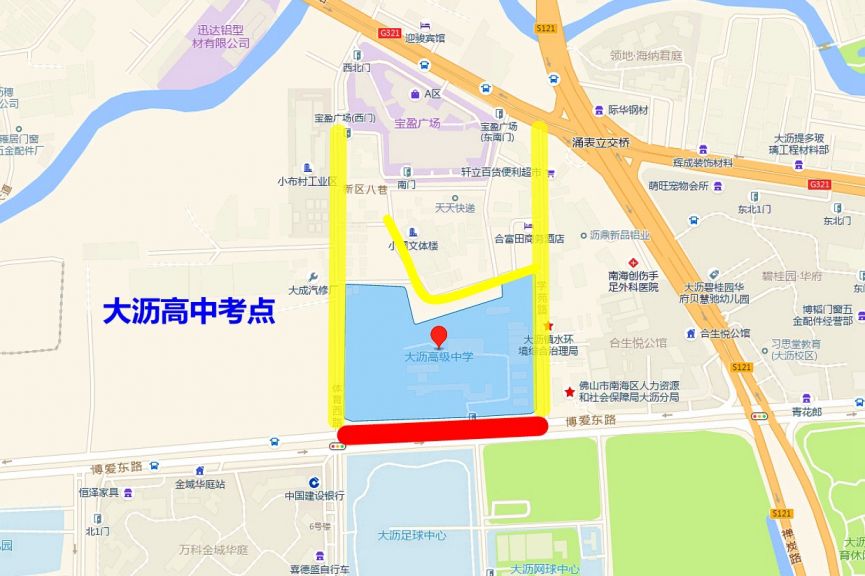 2022年佛山高考大沥高级中学考点交通管制具体措施