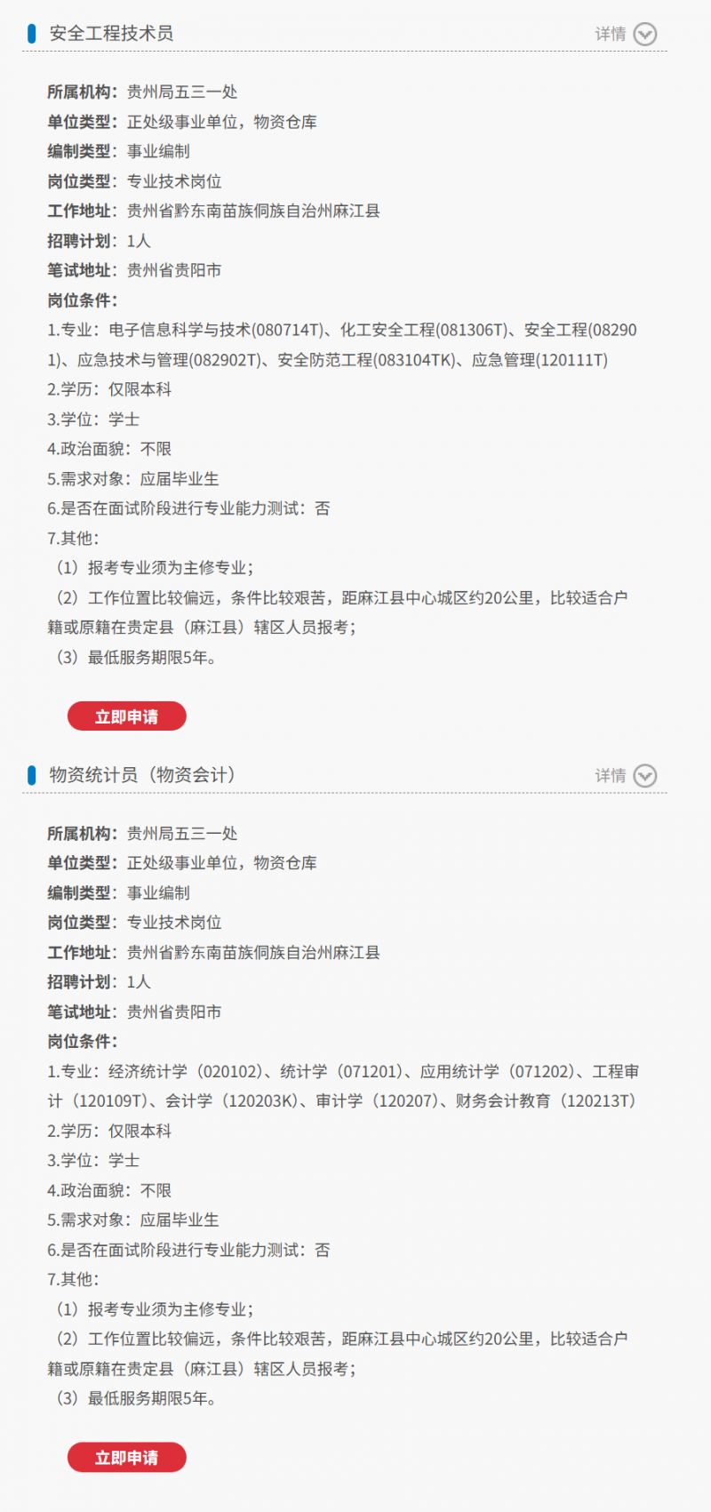 2026国家粮食和物资储备局垂直管理局事业单位招聘贵州岗位表一览