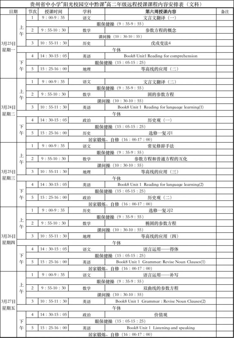 贵州理工学院课程表图片