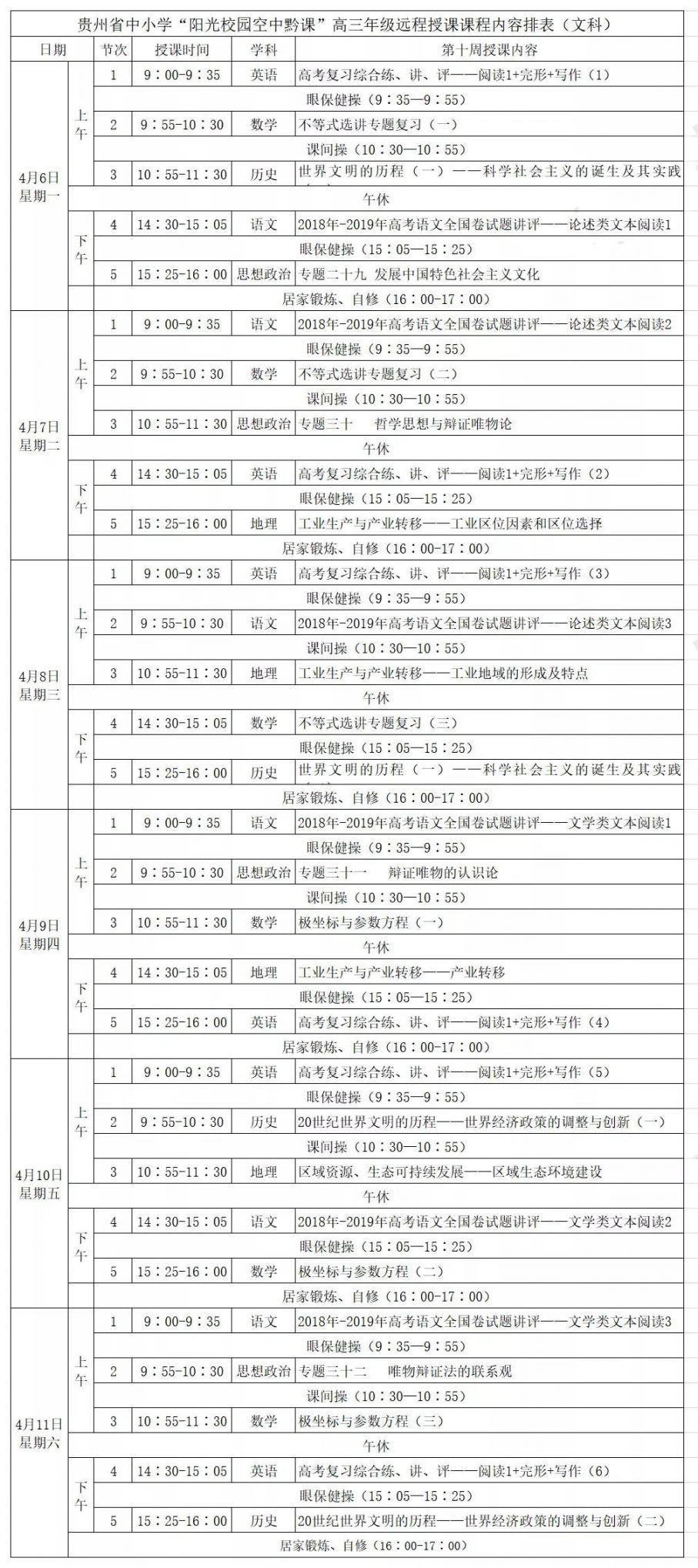 贵州理工学院课程表图片