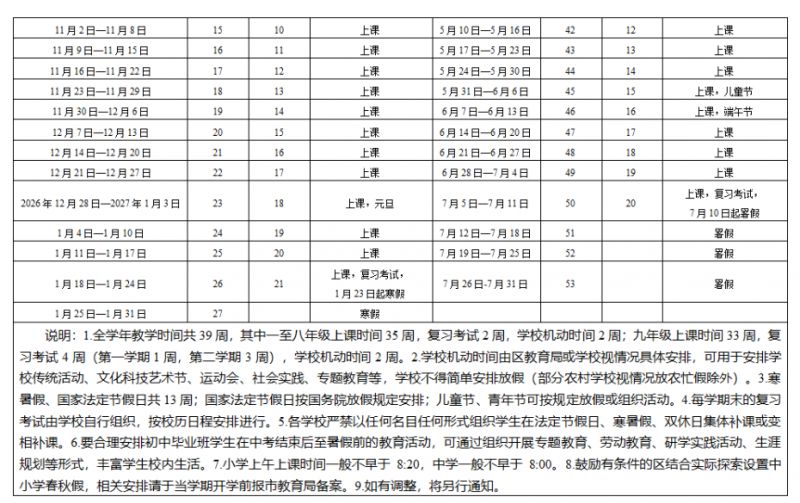 【本地资讯】20262027学年广州校历（开学寒暑假安排）