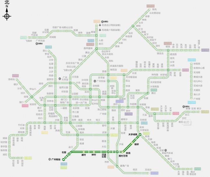 广州地铁七号线线路图图片